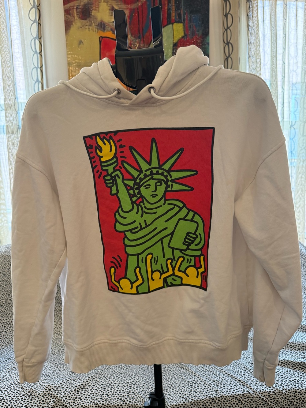 United Colors Of Benetton x Keith Haring Hoodie with Statue of Liberty